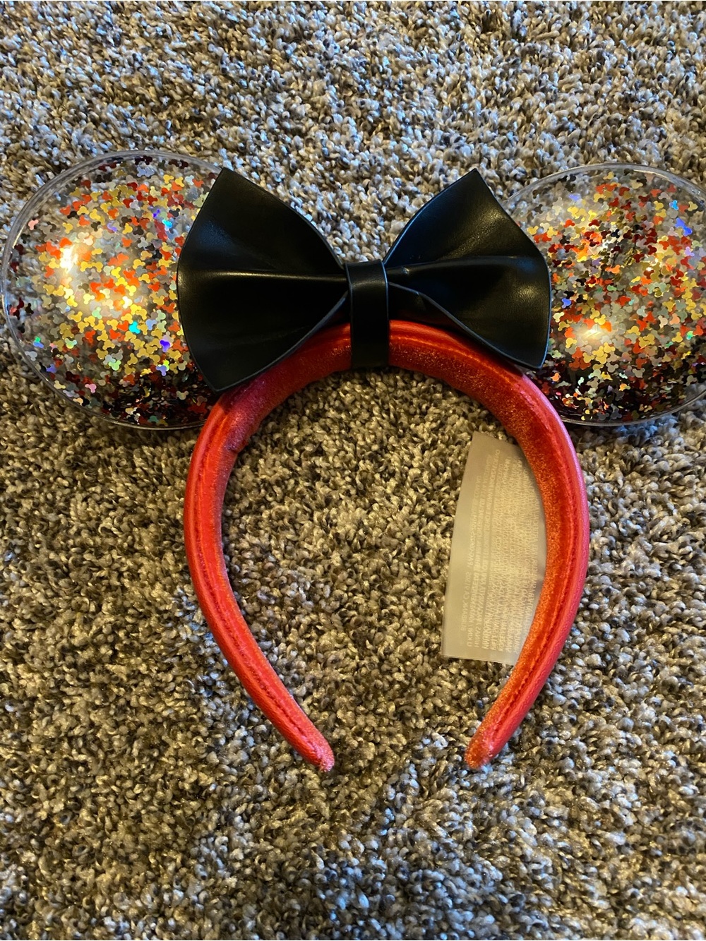 Loungefly Multicolor Glitter Minnie Ears with Black Bow